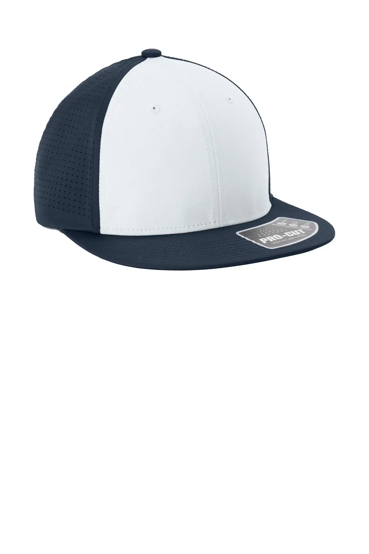 Sport-tek Stc64 Pro-cut Stretch-tek Cap - White True Navy - White/ Navy/ / Adult S/m