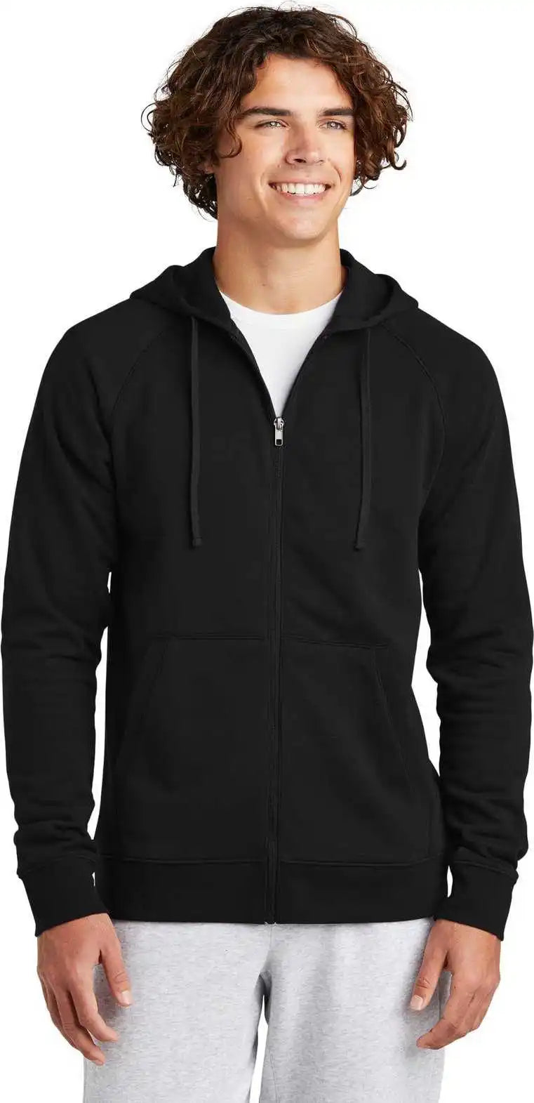 Sport-tek Stf201 Drive Fleece Hooded Full-zip - Black
