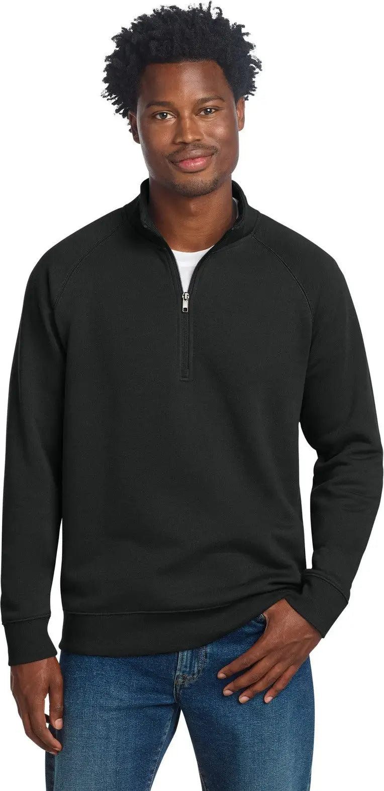 Sport-tek Stf202 Drive Fleece 1/4-zip Pullover - Black - Adult Xs