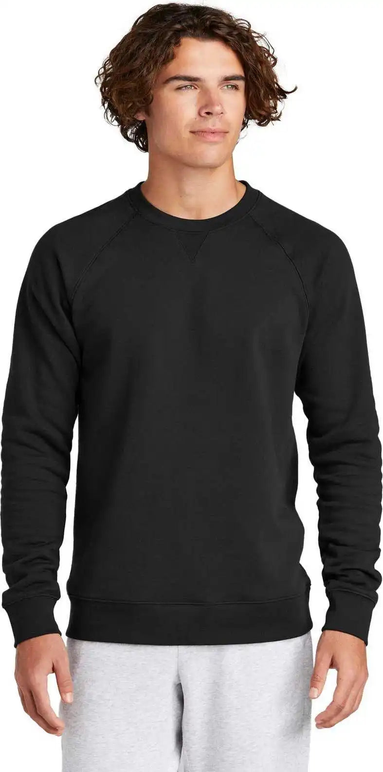 Sport Tek Stf203 Drive Fleece Crewneck Black
