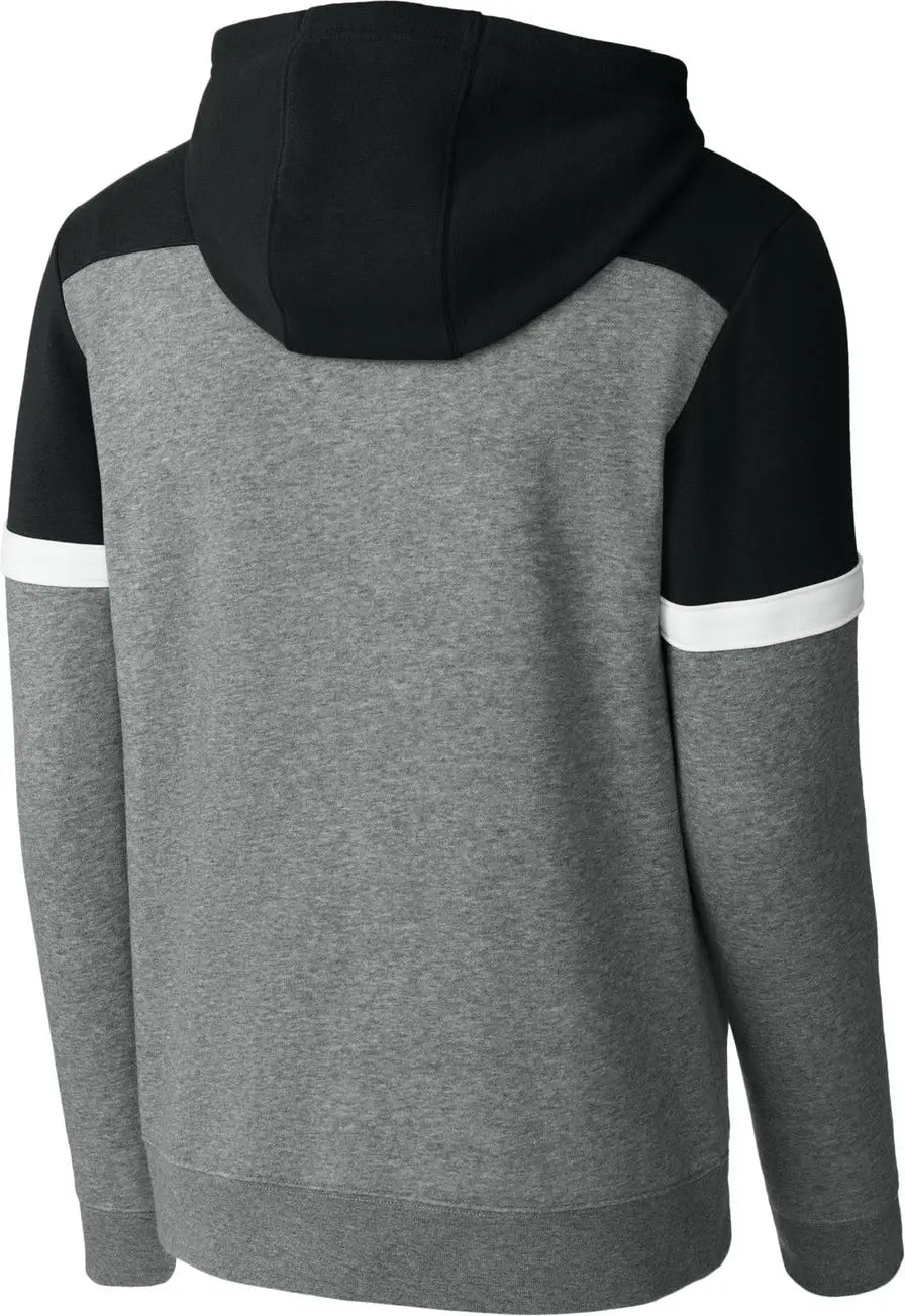 Sport-tek Stf205 Drive Fleece Colorblock Hoodie - Black Vintage Heather - Black/ / Adult Xs