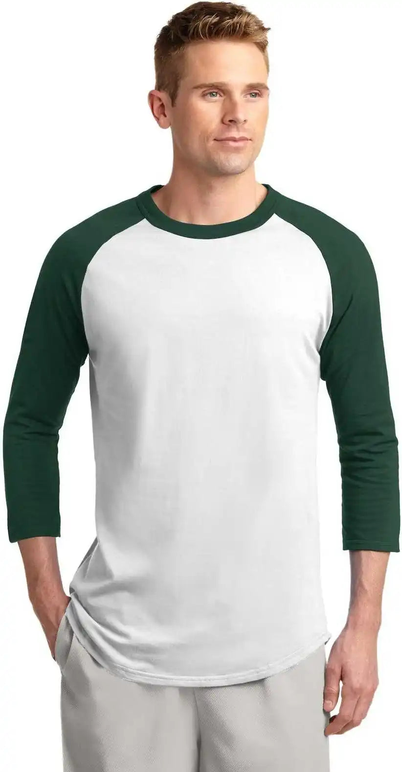 Sport-tek T200 Colorblock Raglan Jersey - White Forest