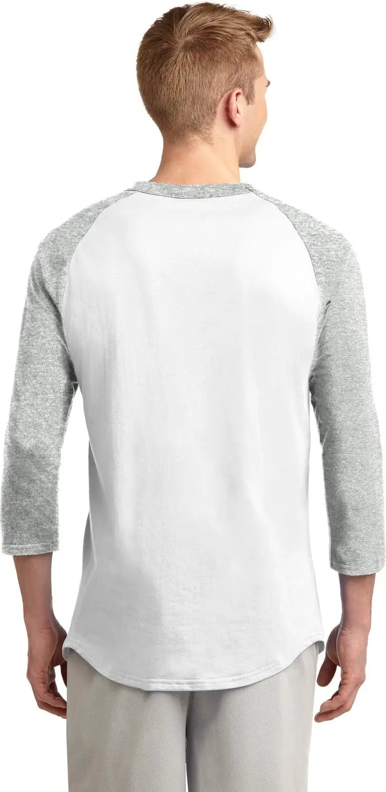 Sport-tek T200 Colorblock Raglan Jersey - White Heather Gray