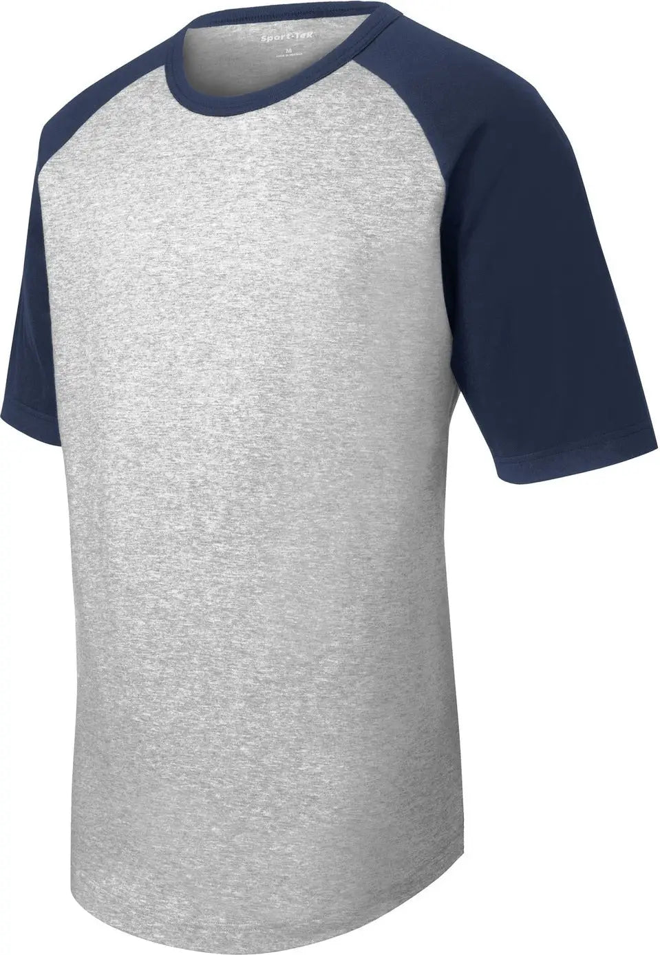 Sport-tek T201 Short Sleeve Colorblock Raglan Jersey - Heather Gray Navy