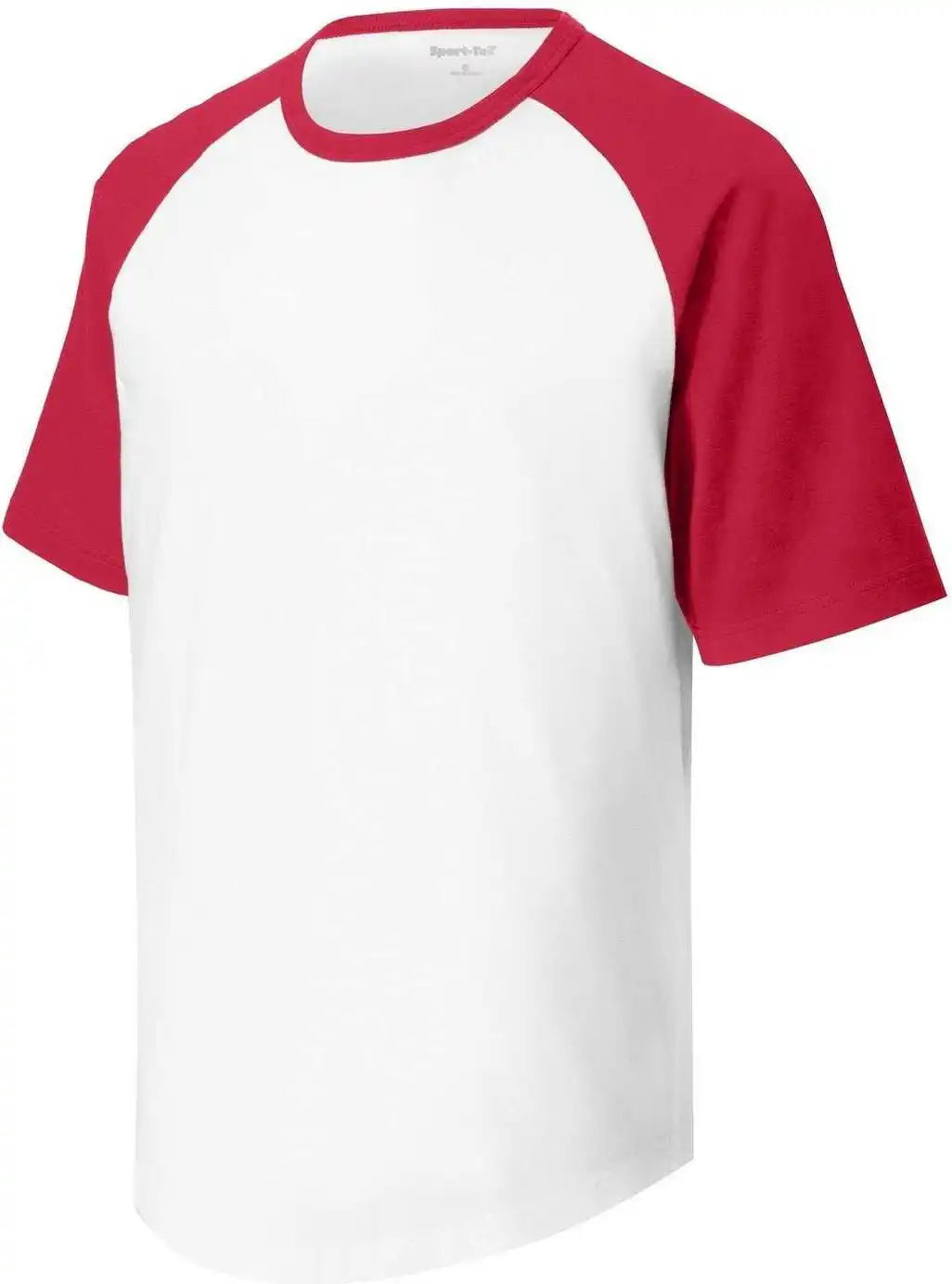 Sport-tek T201 Short Sleeve Colorblock Raglan Jersey - White Red