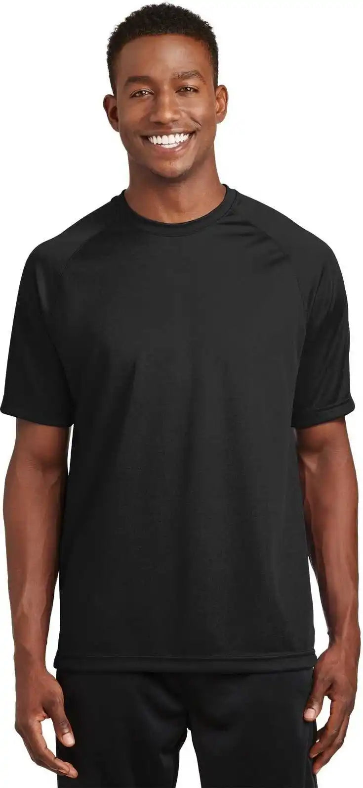 Sport-tek T473 Dry Zone Short Sleeve Raglan T-shirt - Black
