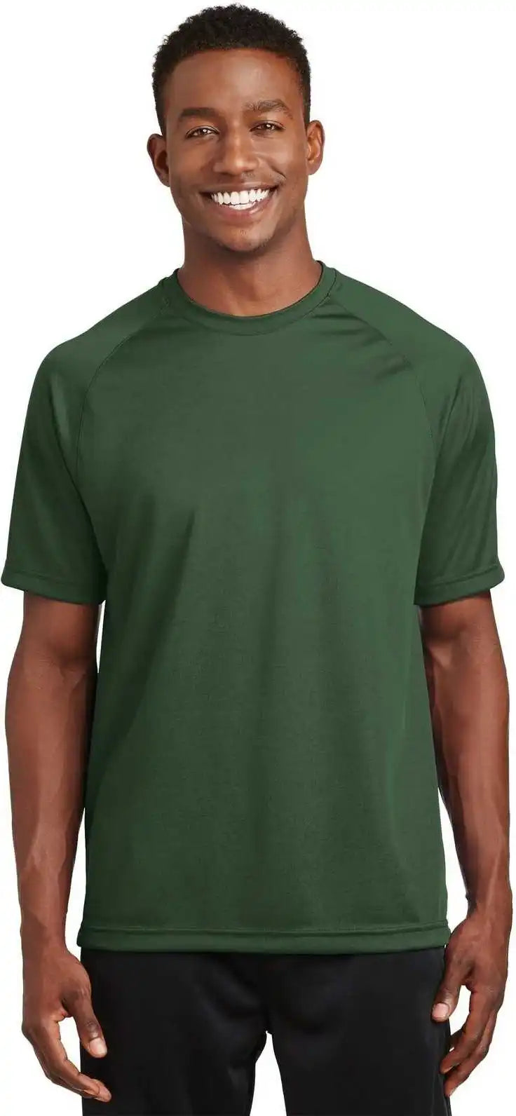 Sport-tek T473 Dry Zone Short Sleeve Raglan T-shirt - Forest Green