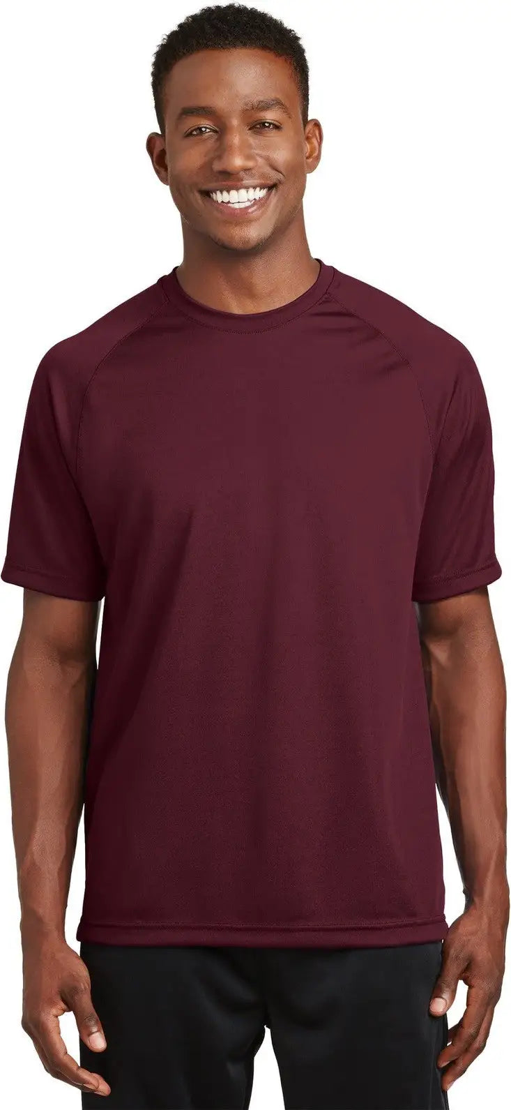 Sport-tek T473 Dry Zone Short Sleeve Raglan T-shirt - Maroon - Adult Xs