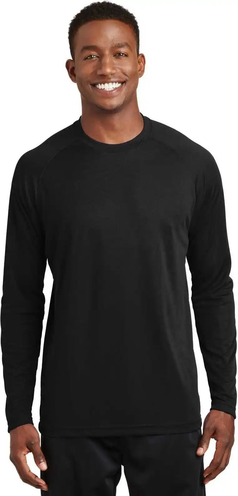 Sport-tek T473ls Dry Zone Long Sleeve Raglan T-shirt - Black