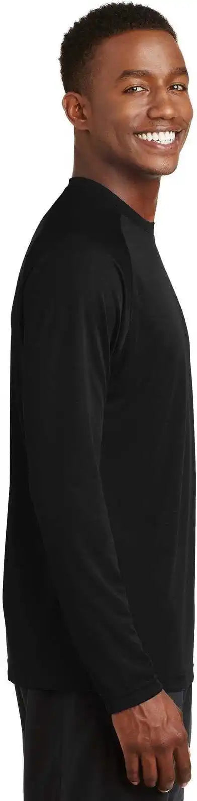 Sport-tek T473ls Dry Zone Long Sleeve Raglan T-shirt - Black