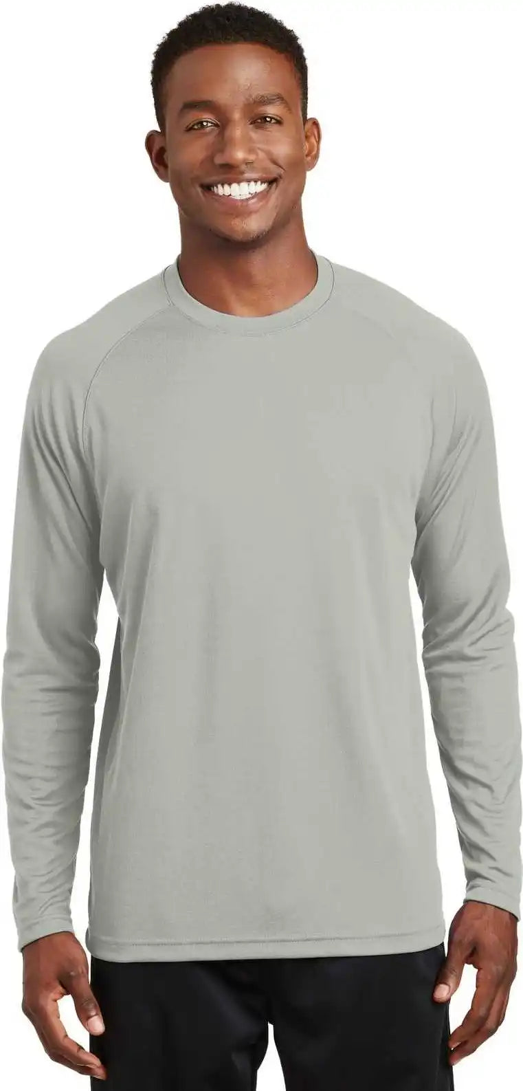 Sport-tek T473ls Dry Zone Long Sleeve Raglan T-shirt - Silver