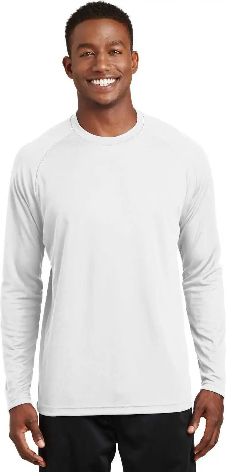 Sport-tek T473ls Dry Zone Long Sleeve Raglan T-shirt - White