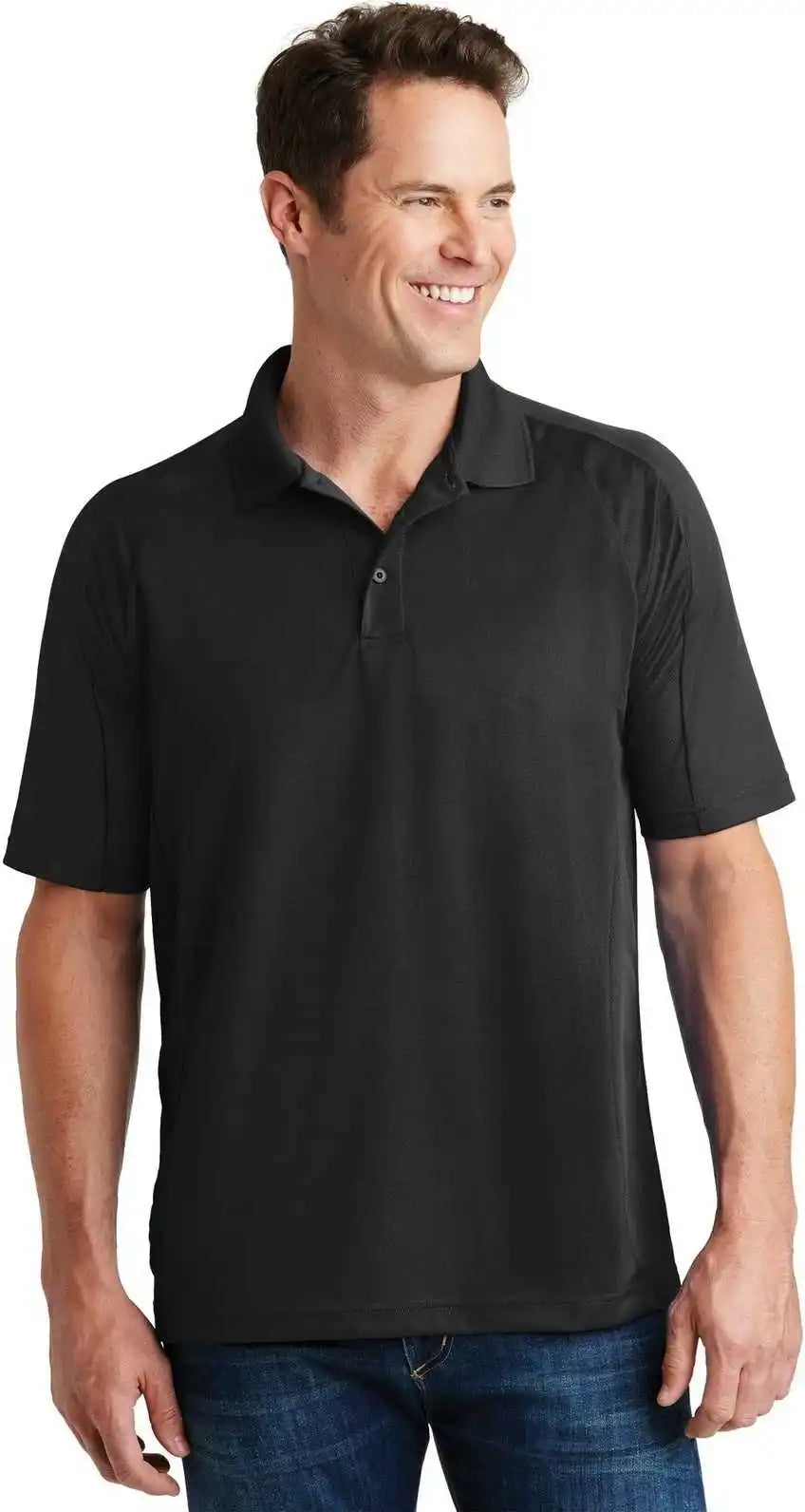 Sport Tek T474 Dri Mesh Pro Polo Black