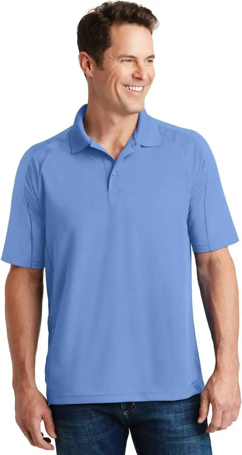 Sport Tek T474 Dri Mesh Pro Polo Carolina Blue