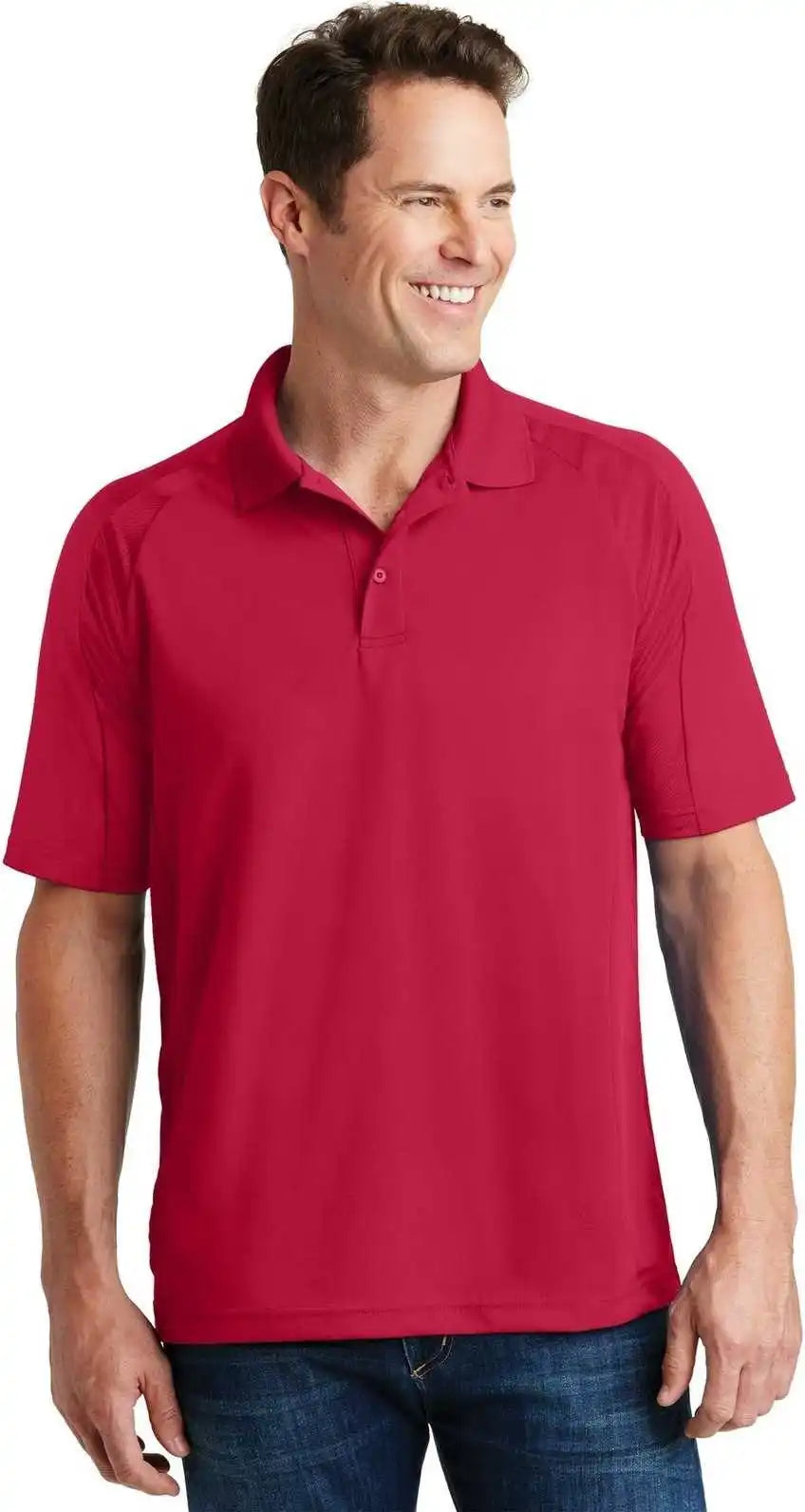 Sport Tek T474 Dri Mesh Pro Polo Engine Red
