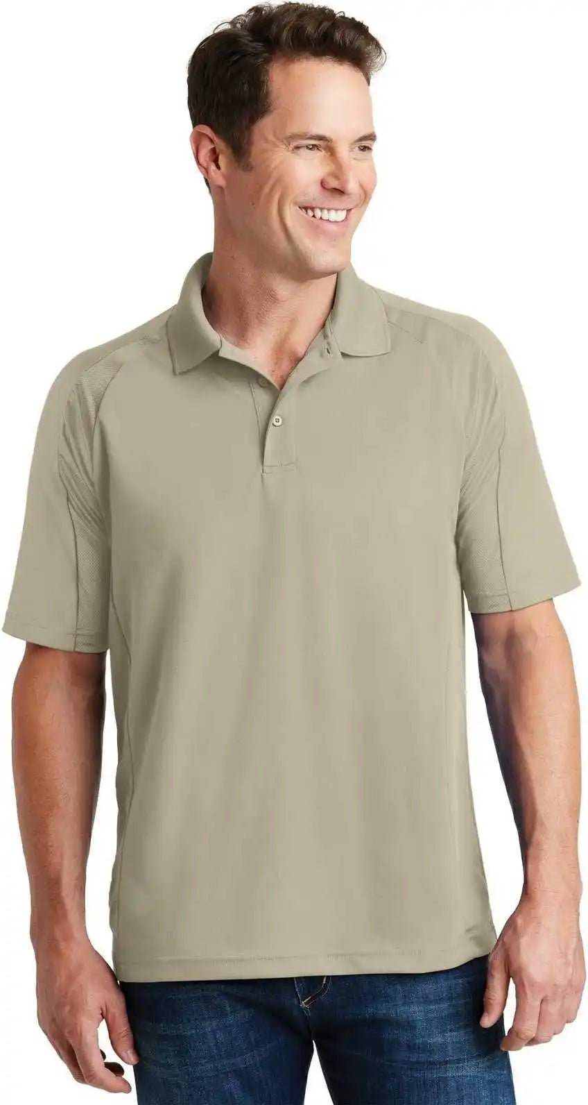 Sport Tek T474 Dri Mesh Pro Polo Sandstone