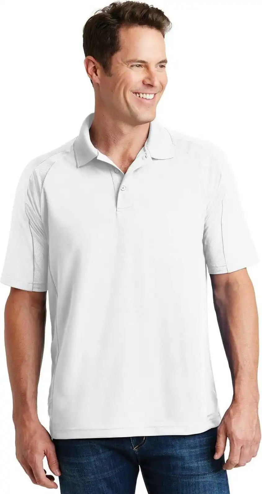 Sport-tek T474 Dri-mesh Pro Polo - White