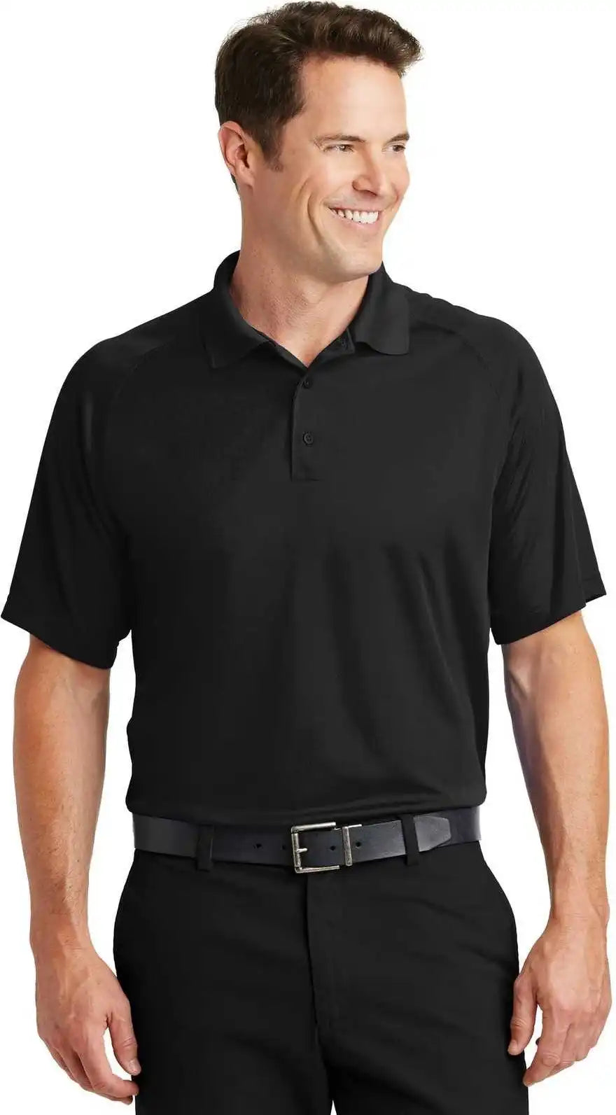 Sport Tek T475 Dry Zone Raglan Polo Black