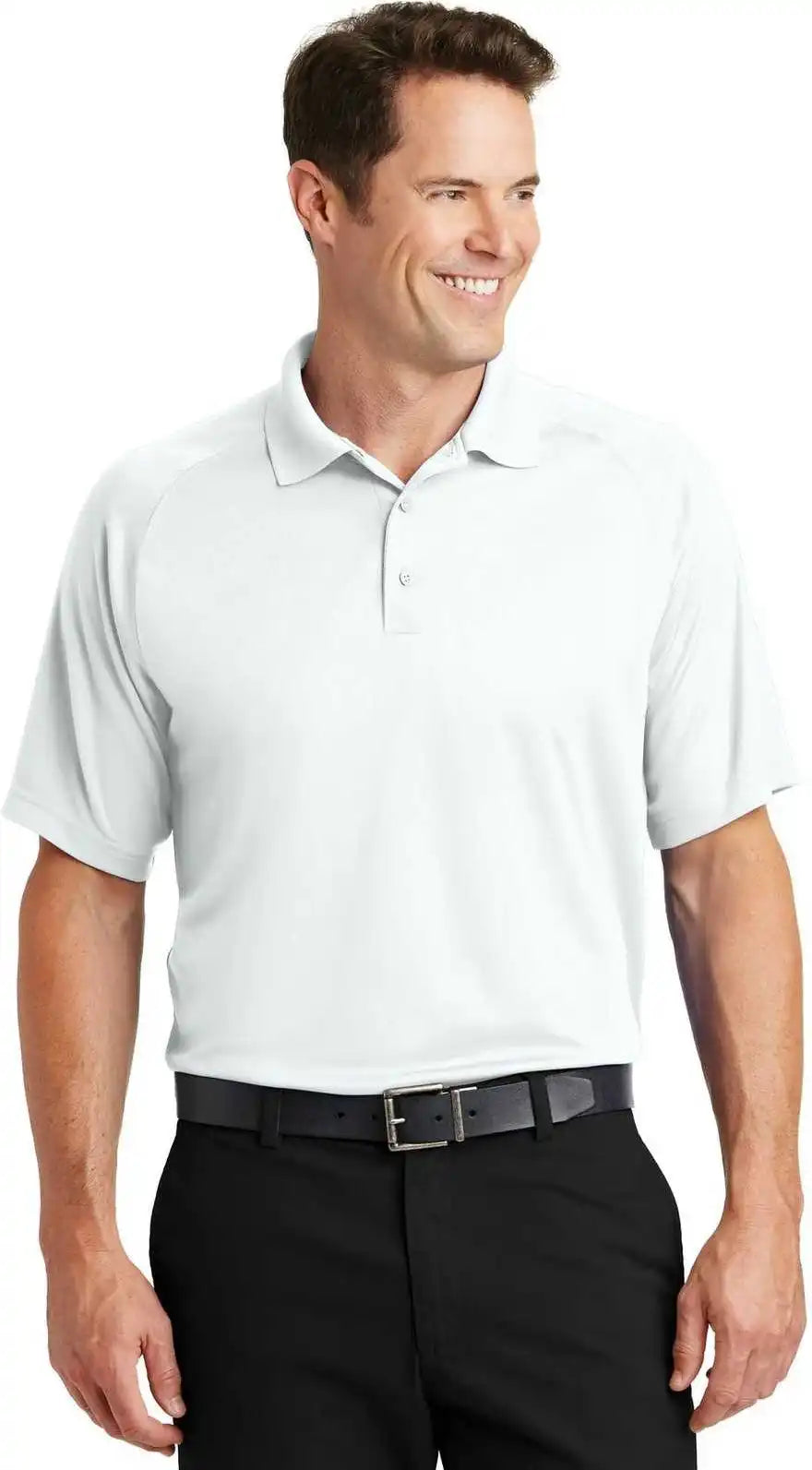 Sport-tek T475 Dry Zone Raglan Polo - White
