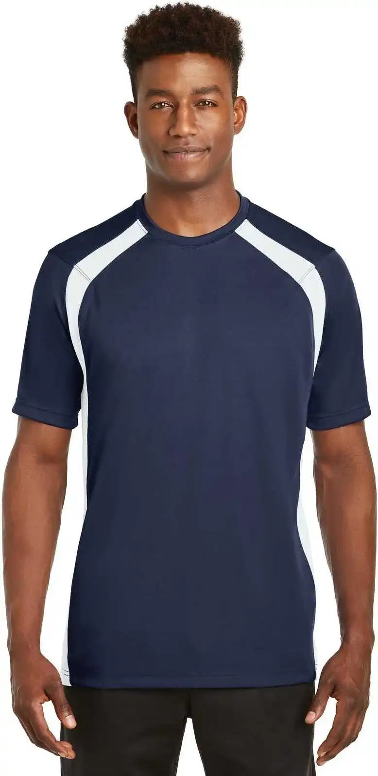 Sport Tek T478 Dry Zone Colorblock Crew True Navy White