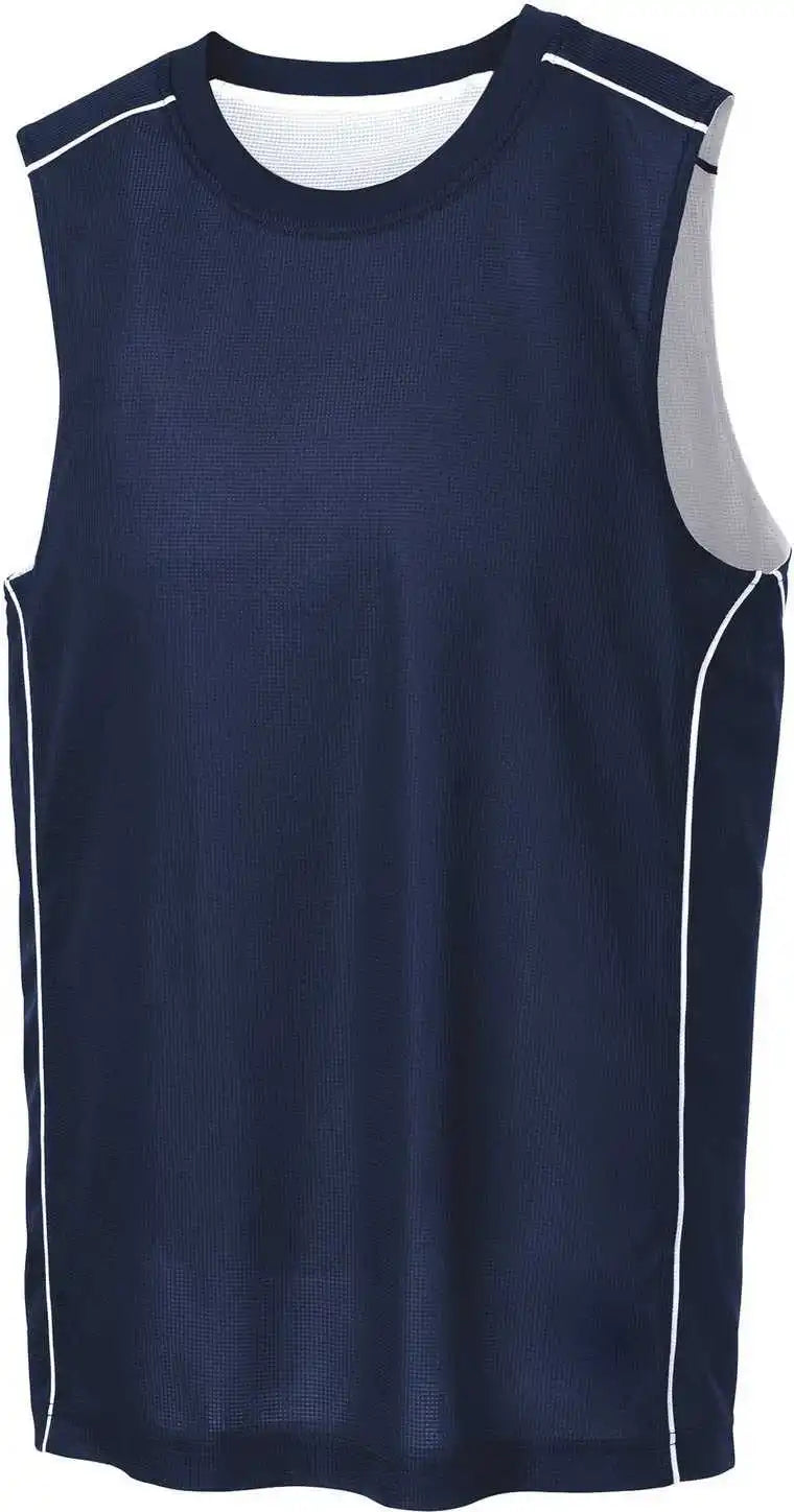 Sport-tek T555 Posicharge Mesh Reversible Sleeveless Tee - True Navy