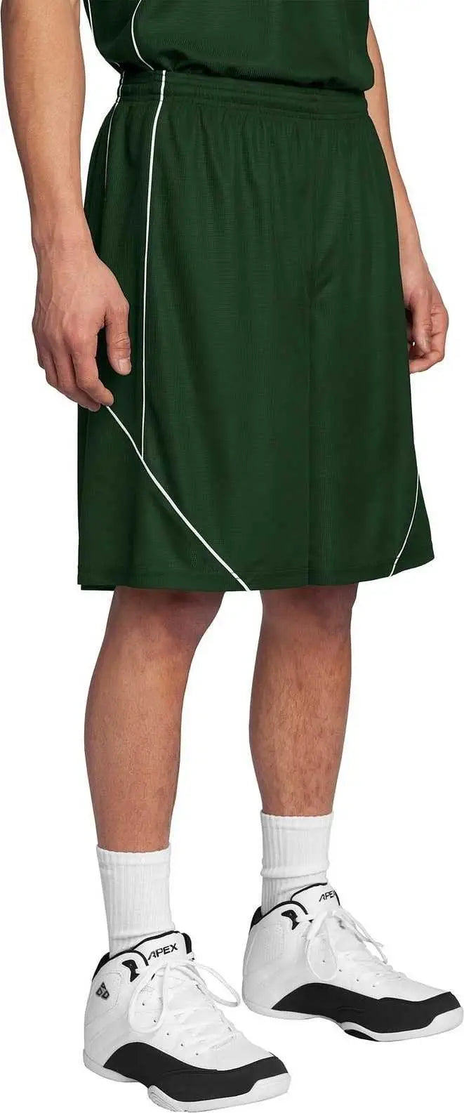 Sport-tek T565 Posicharge Mesh Reversible Spliced Short - Forest Green