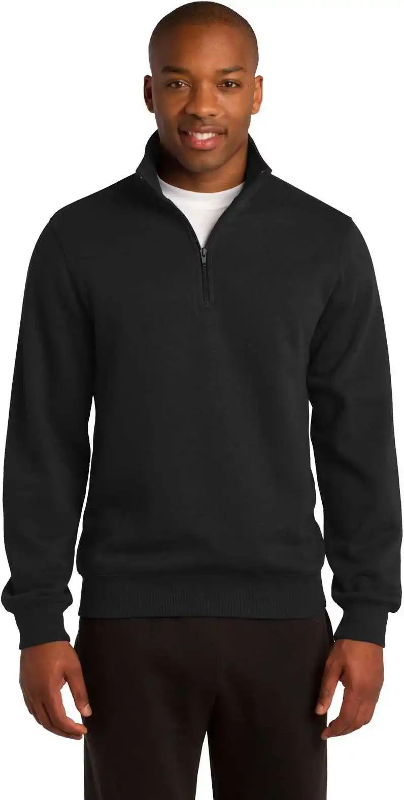 Sport Tek Tst253 Tall 1/4 Zip Sweatshirt Black