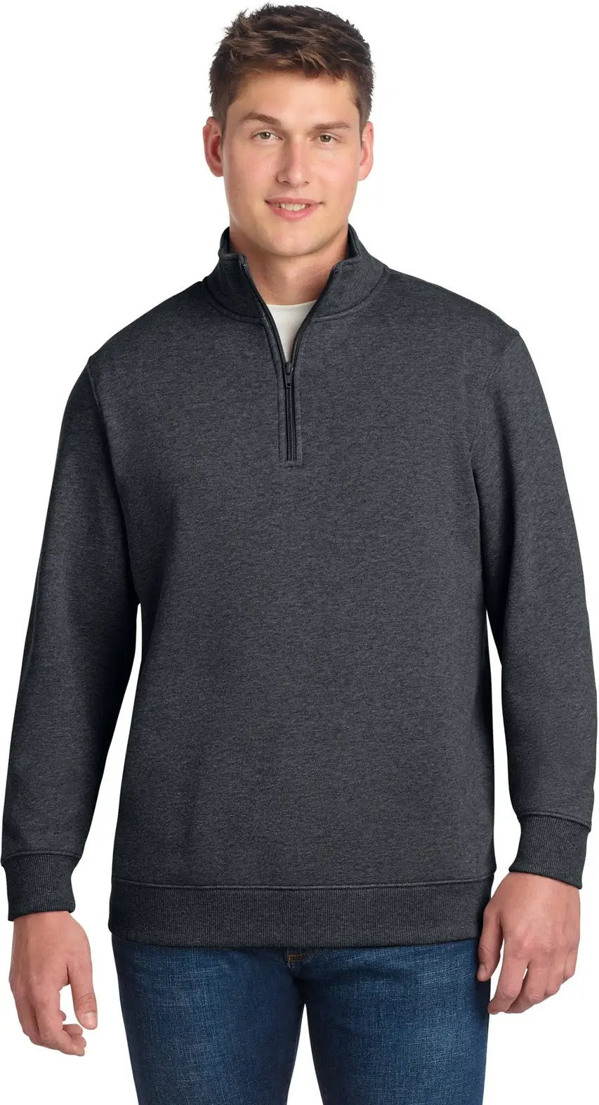 Sport-tek Tst253 Tall 1/4-zip Sweatshirt - Graphite Heather - Adult l