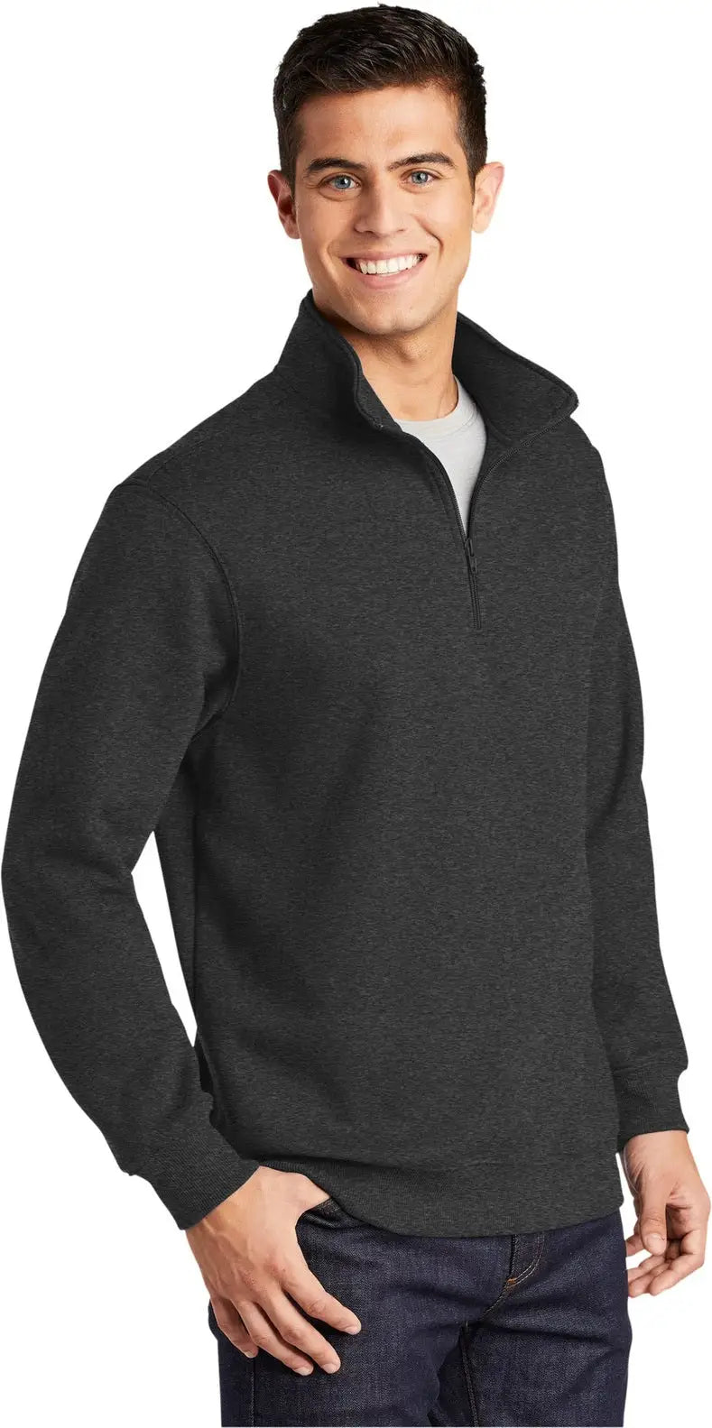 Sport-tek Tst253 Tall 1/4-zip Sweatshirt - Graphite Heather
