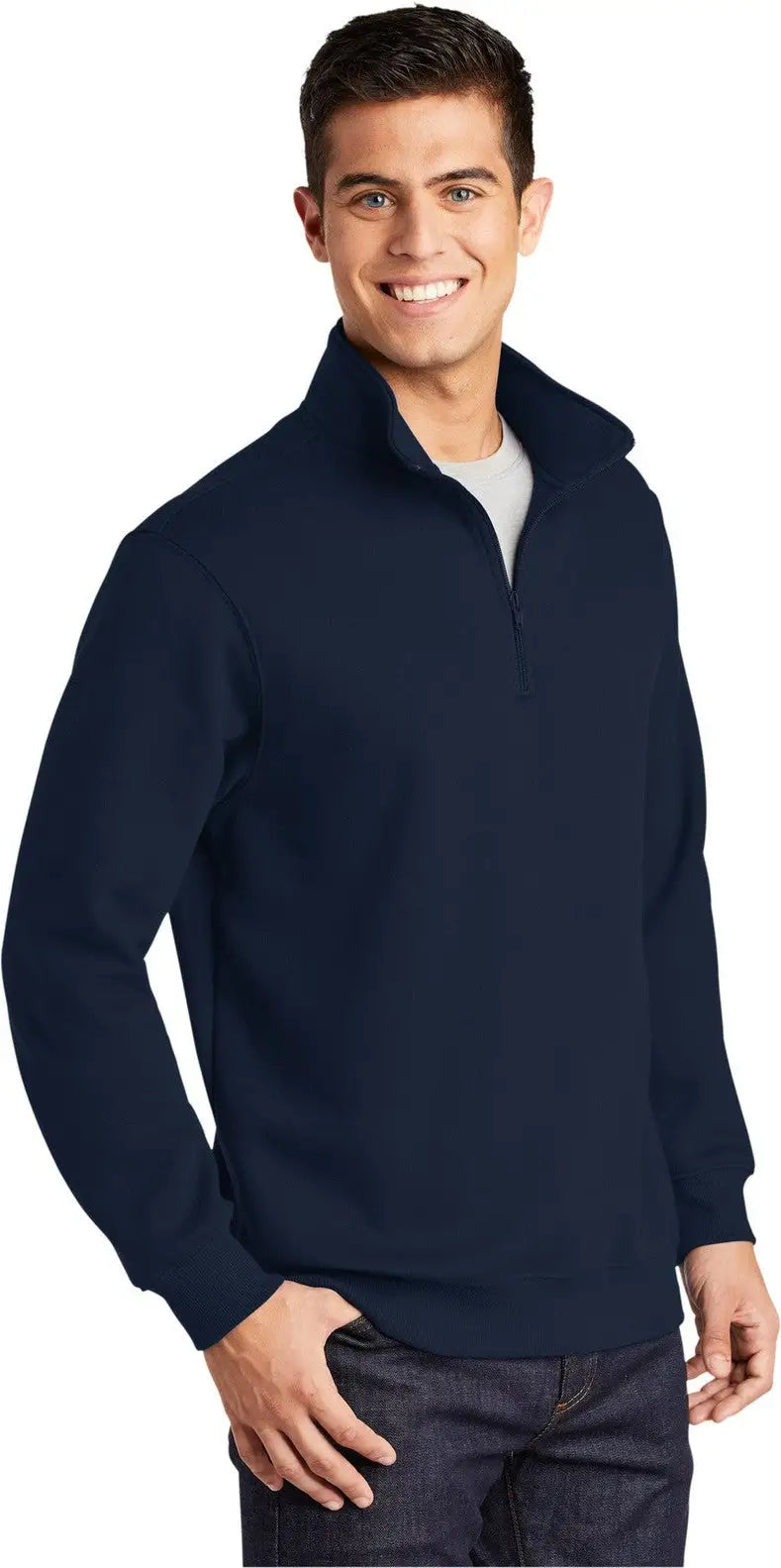 Sport-tek Tst253 Tall 1/4-zip Sweatshirt - True Navy