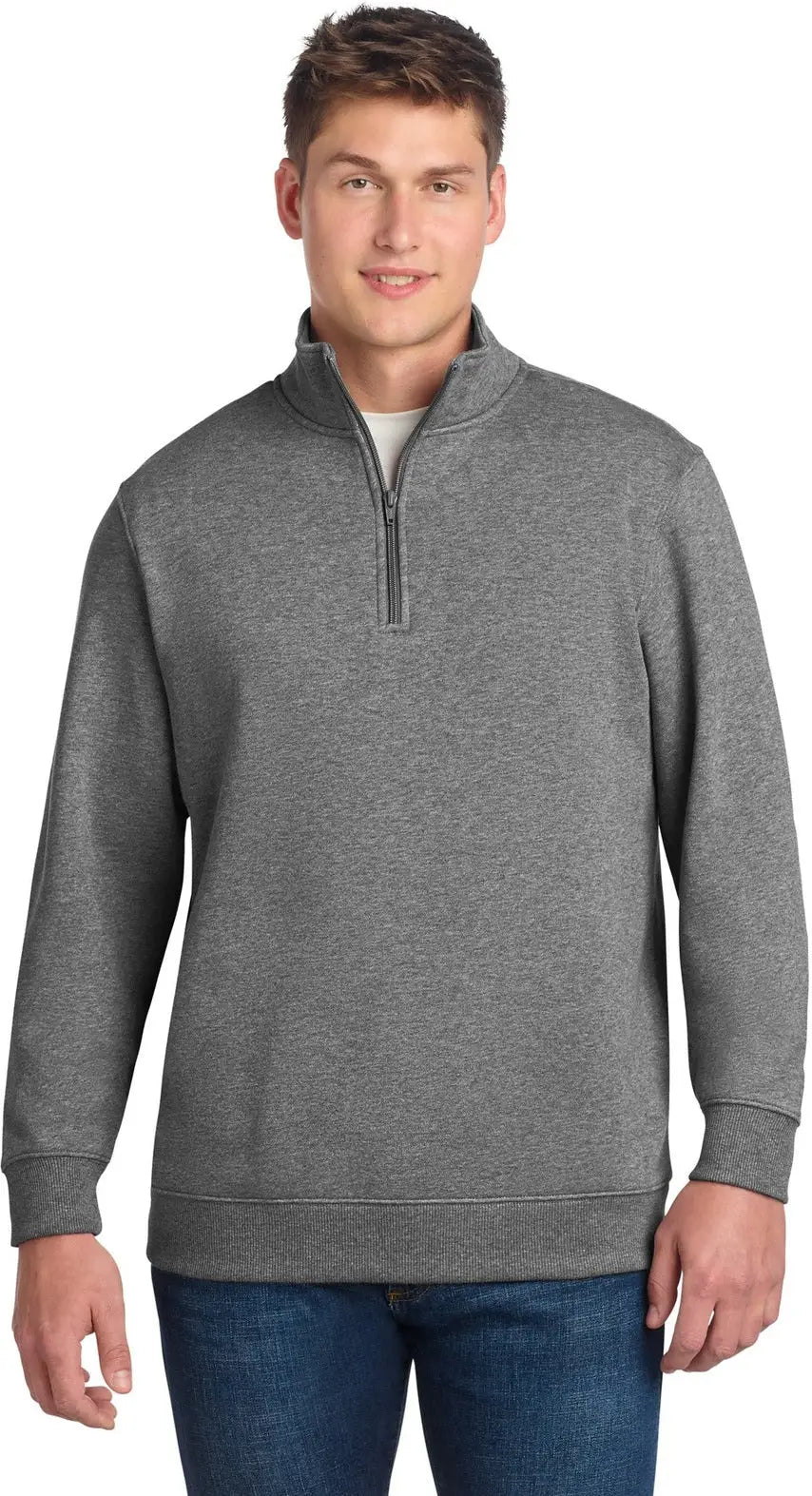 Sport-tek Tst253 Tall 1/4-zip Sweatshirt - Vintage Heather - Adult l