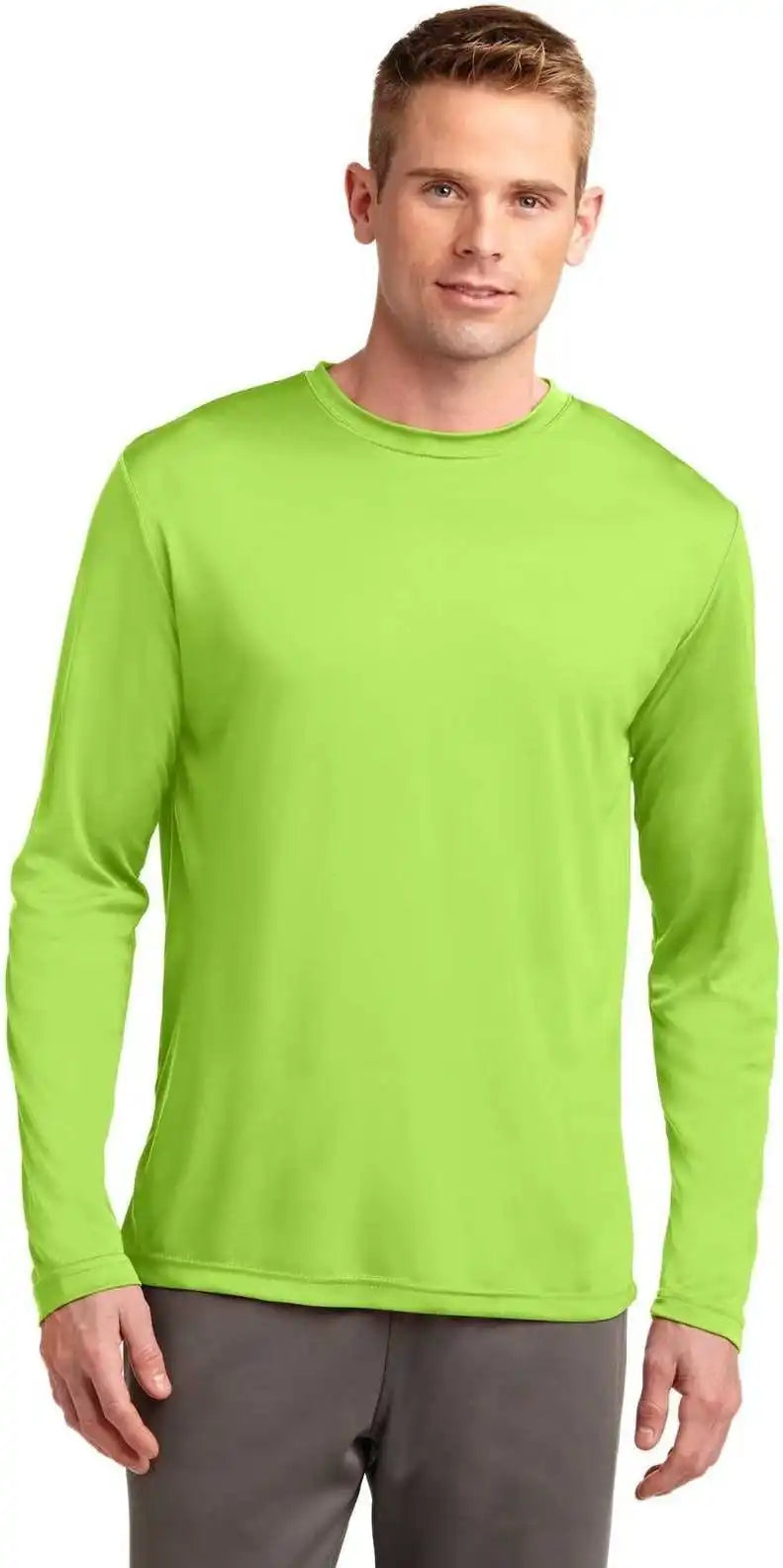 Sport-tek Tst350ls Tall Long Sleeve Posicharge Competitor Tee - Lime Shock