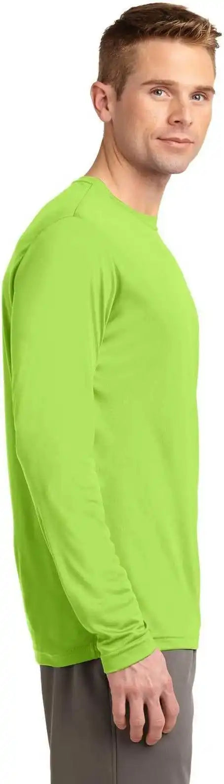 Sport-tek Tst350ls Tall Long Sleeve Posicharge Competitor Tee - Lime Shock