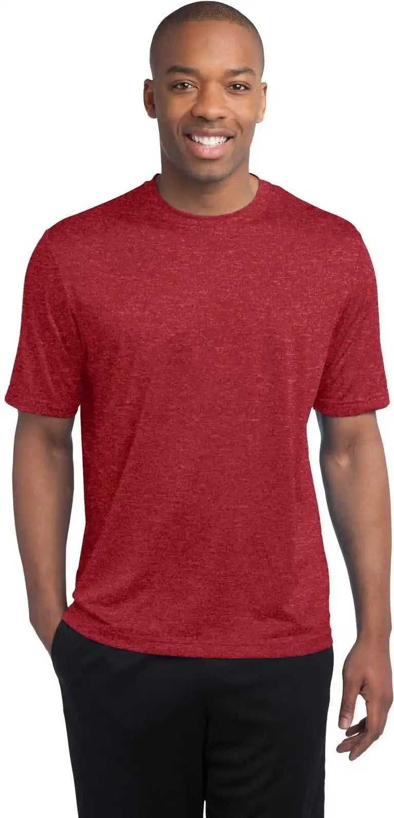 Sport Tek Tst360 Tall Heather Contender Tee Scarlet