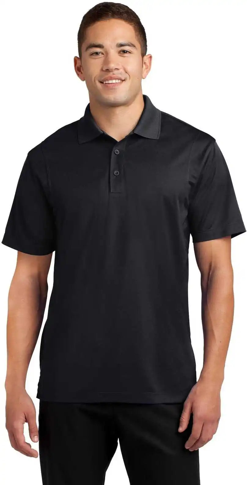 Sport Tek Tst650 Tall Micropique Wick Polo Black