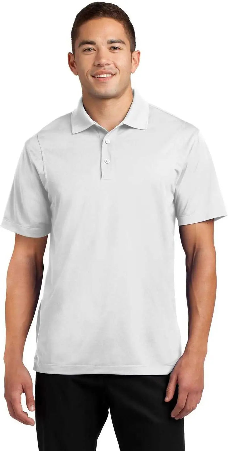 Sport-tek Tst650 Tall Micropique Sport-wick Polo - White