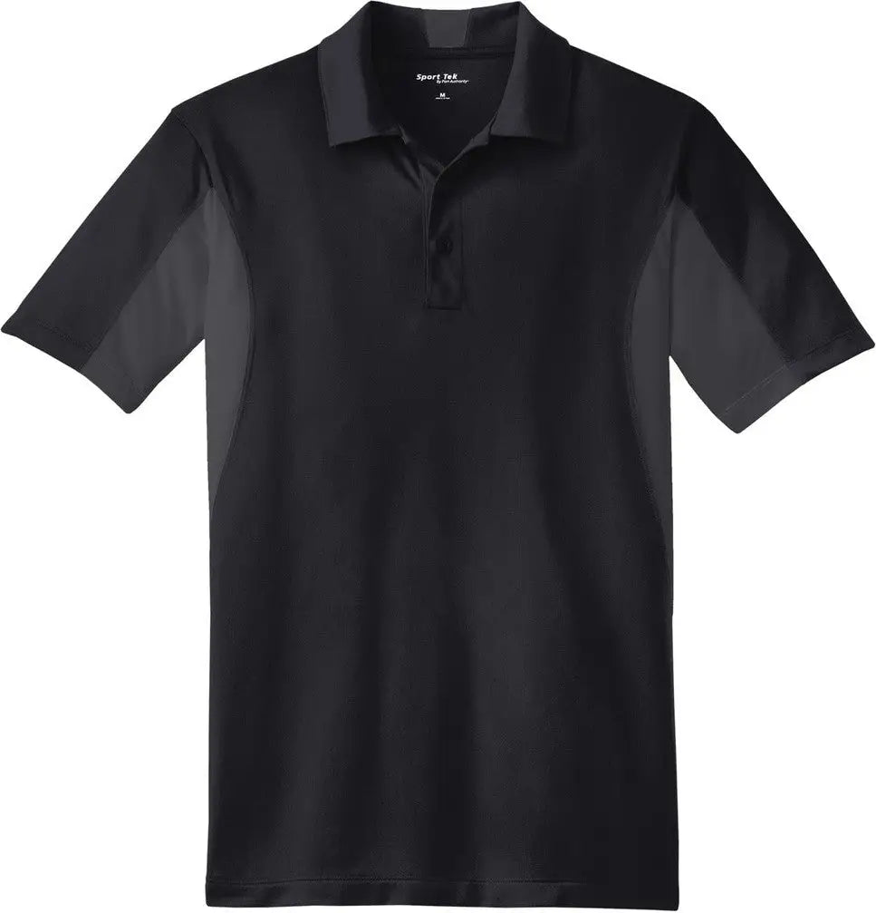 Sport-tek Tst655 Tall Side Blocked Micropique Sport-wick Polo - Black Iron Gray