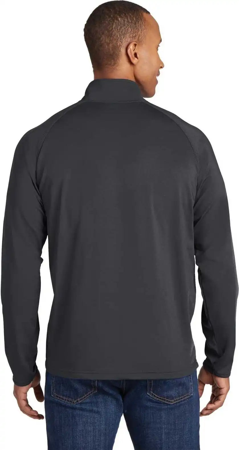 Sport Tek Tst850 Tall Wick Stretch 1/2 Zip Pullover Charcoal Gray