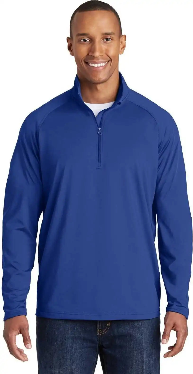 Sport Tek Tst850 Tall Wick Stretch 1/2 Zip Pullover True Royal
