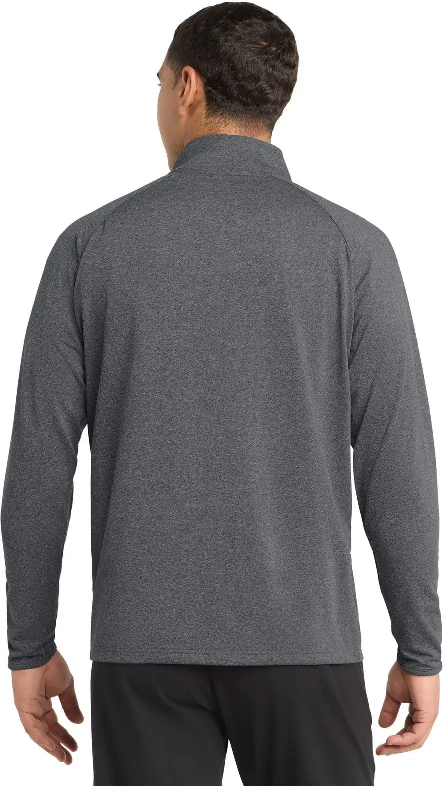 Sport-tek Tst850 Tall Sport-wick Stretch 1/4-zip Pullover - Charcoal Gray Heather