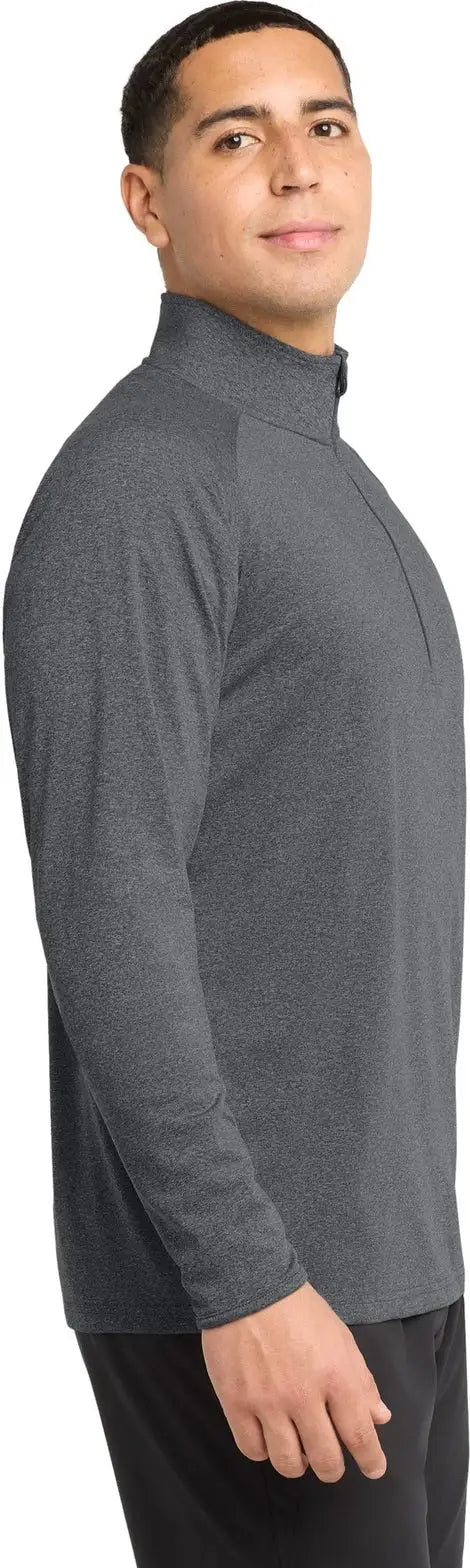 Sport-tek Tst850 Tall Sport-wick Stretch 1/4-zip Pullover - Charcoal Gray Heather