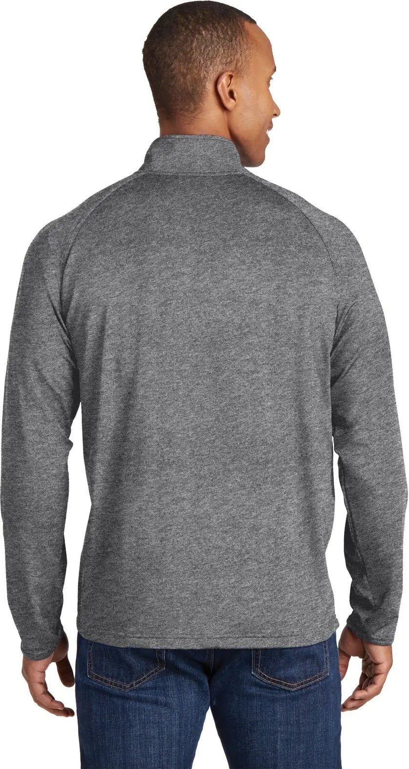 Sport-tek Tst850 Tall Sport-wick Stretch 1/4-zip Pullover - Charcoal Gray Heather
