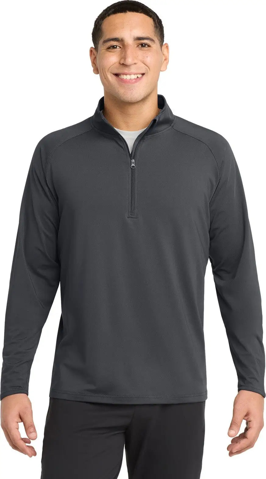 Sport-tek Tst850 Tall Sport-wick Stretch 1/4-zip Pullover - Charcoal Gray