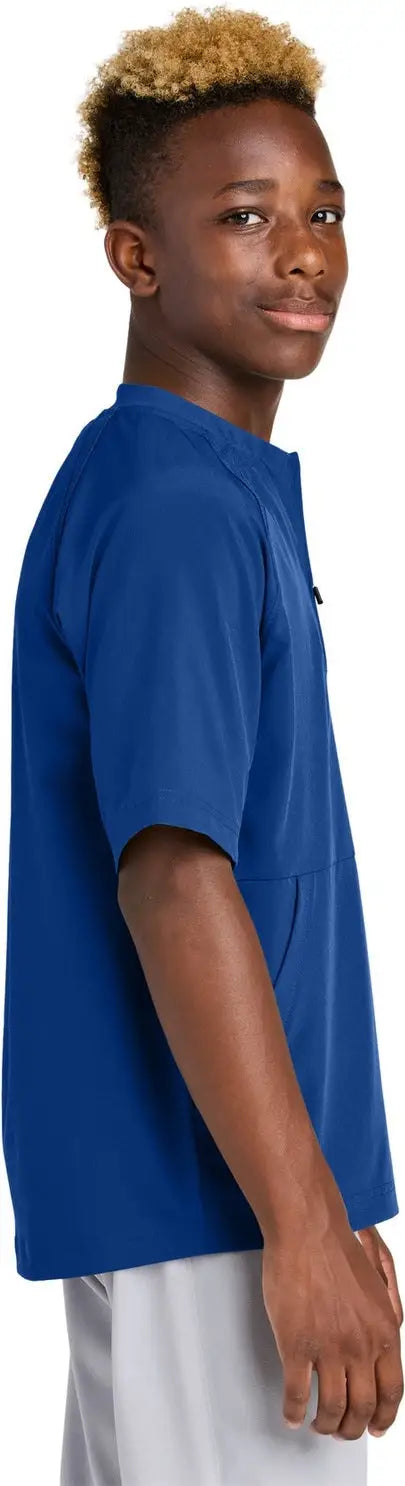 Sport-tek Yjst489 Youth Repeat 1/2-zip Short Sleeve Jacket - True Royal
