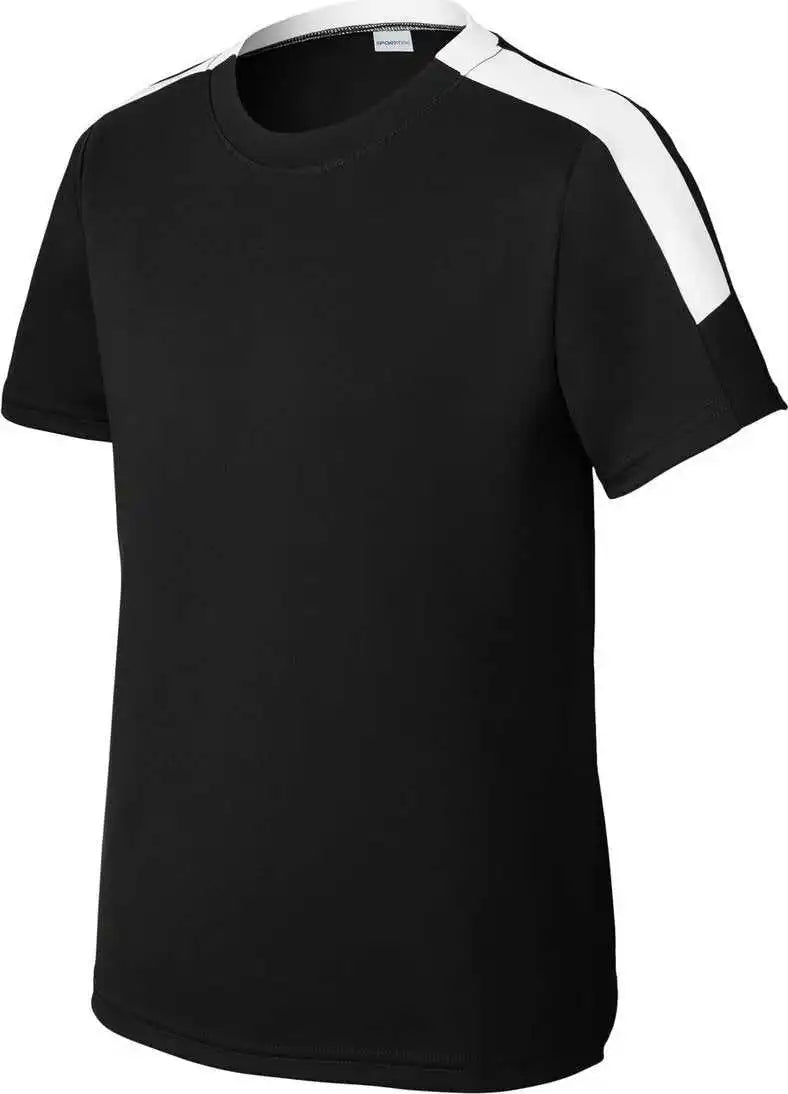 Sport Tek Yst100 Youth Competitor United Crew Black/ White
