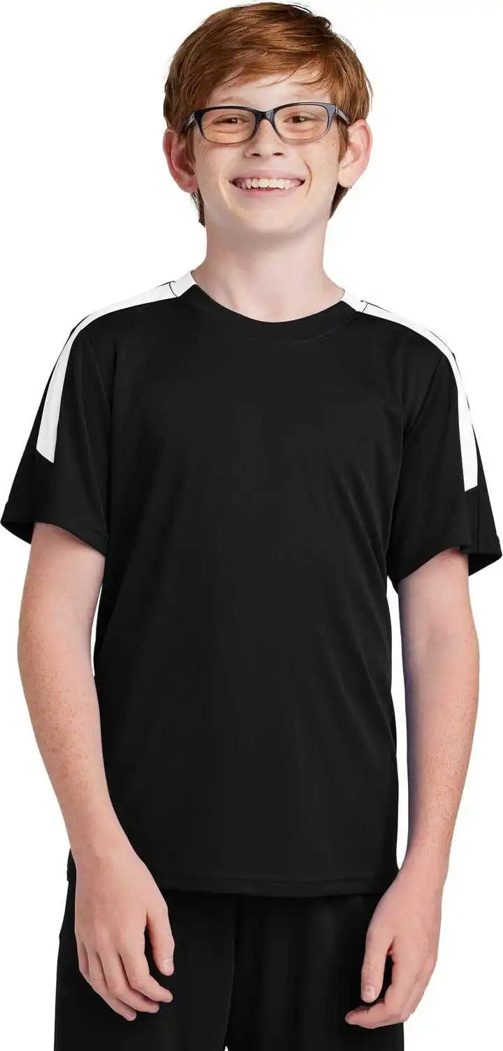 Sport Tek Yst100 Youth Competitor United Crew Black/ White