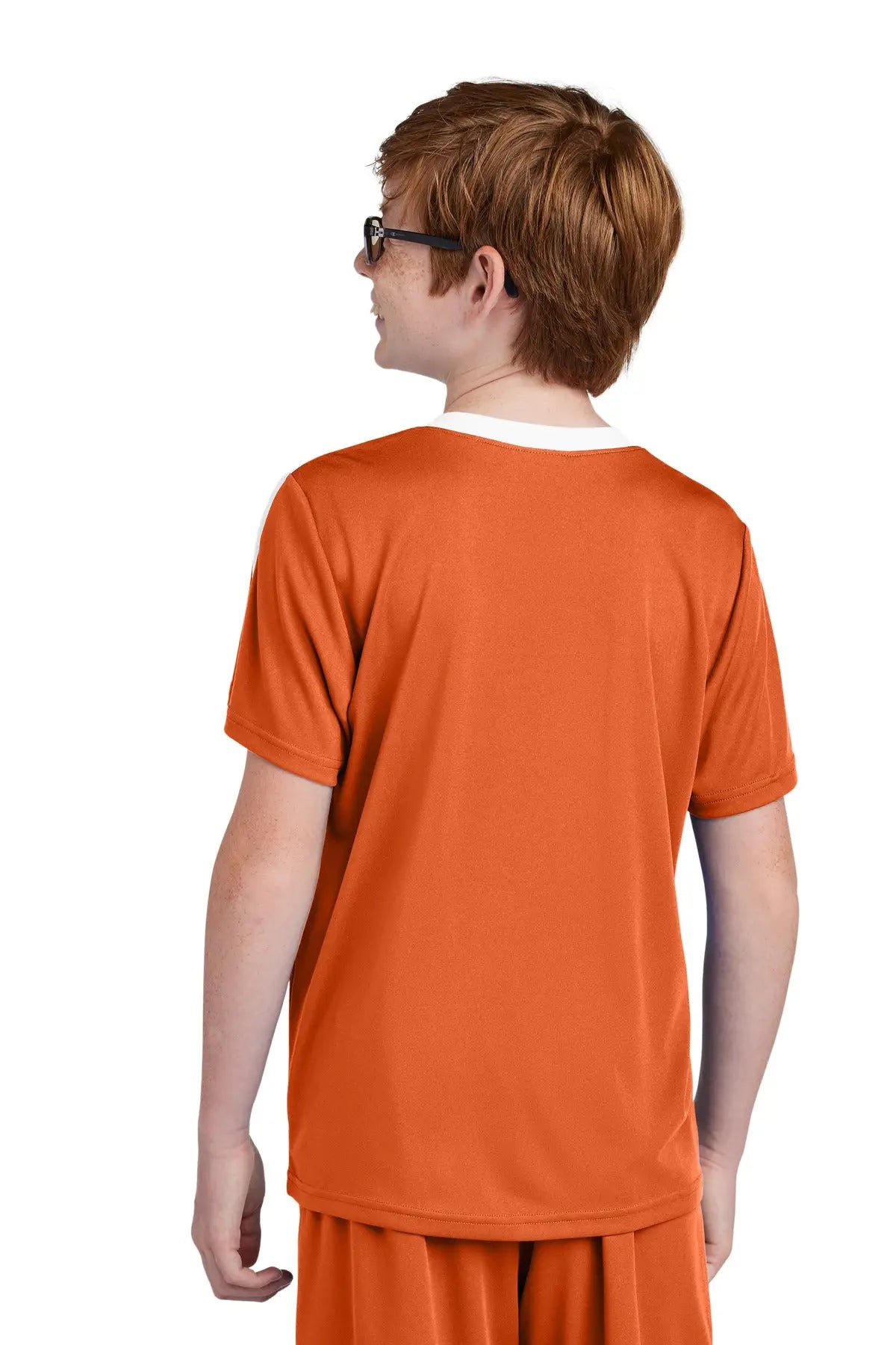 Sport-tek Yst100 Youth Competitor United Crew - Deep Orange White