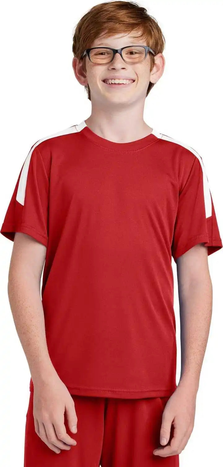 Sport Tek Yst100 Youth Competitor United Crew Dprd/wht