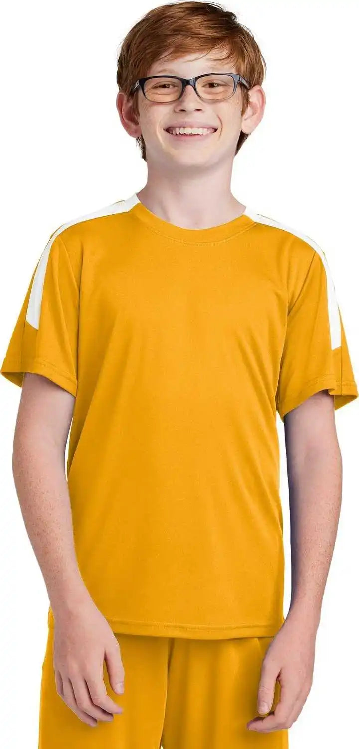 Sport Tek Yst100 Youth Competitor United Crew Gold/ White
