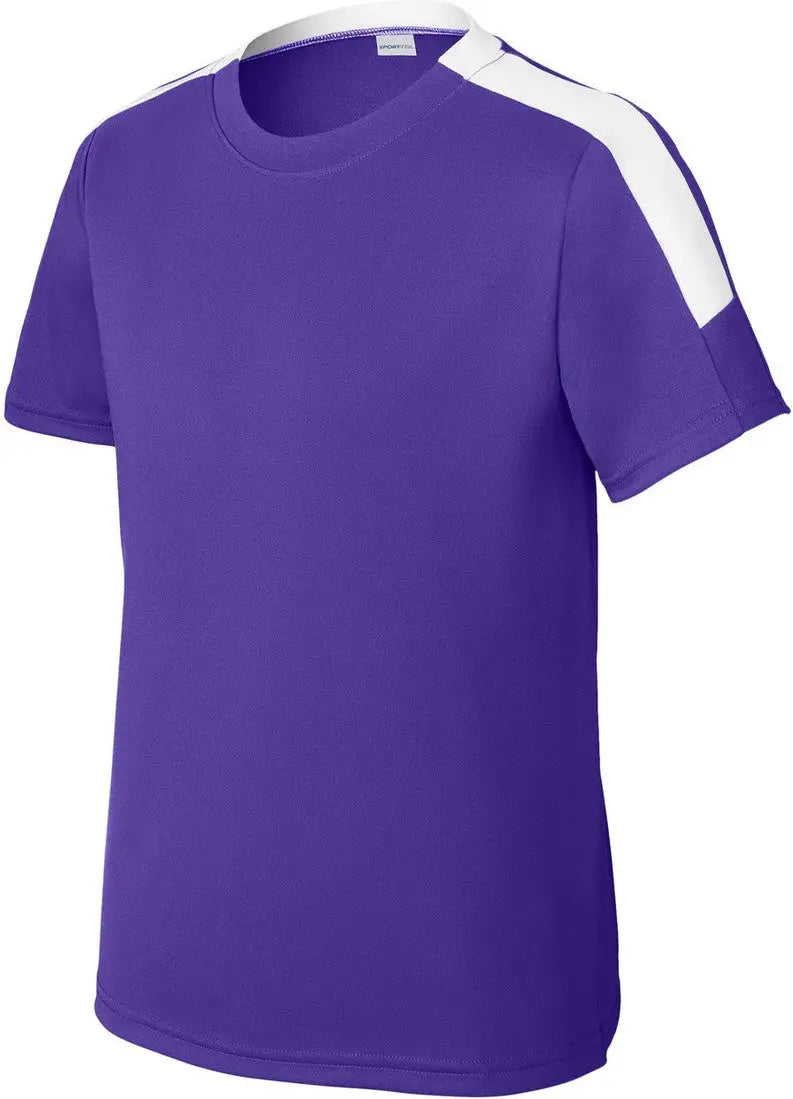 Sport-tek Yst100 Youth Competitor United Crew - Purple White